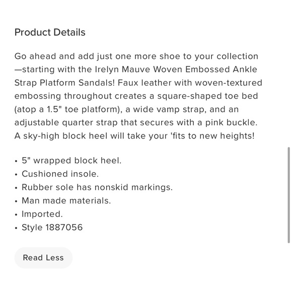 Lulus: Irelyn Mauve Woven Embossed Ankle
Strap Platform Sandals Used - Picture 5 of 5